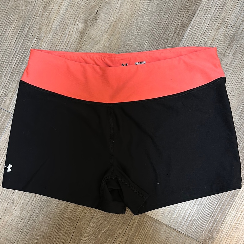 Under Armour Women's Black and Pink Shorts